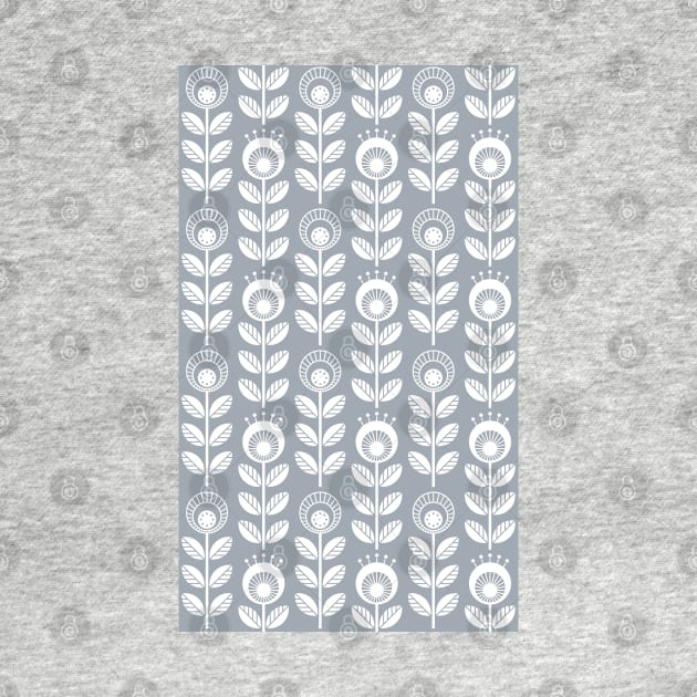 SCANDI GARDEN 01-6, white on silver grey by Slanapotam